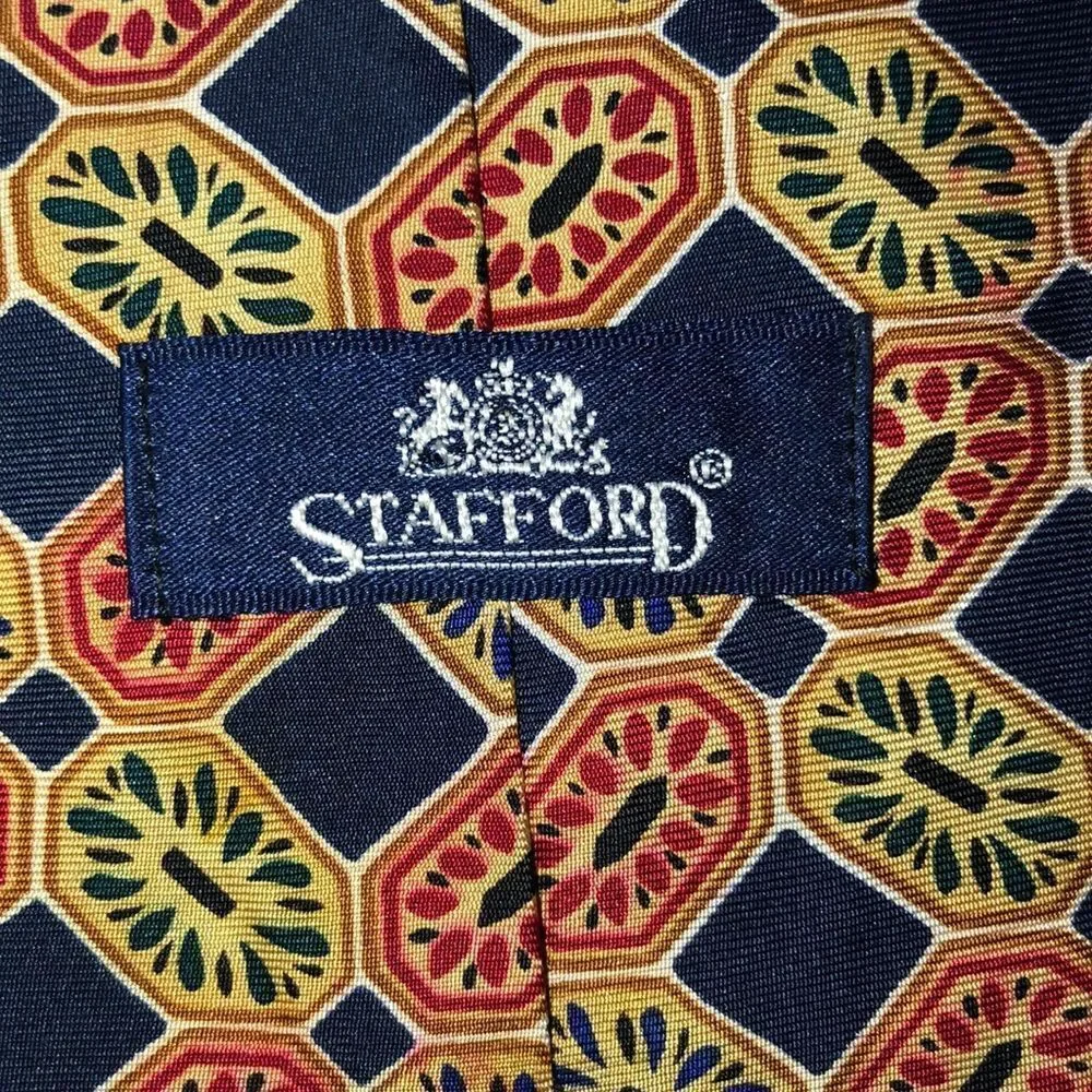 Stafford Silk Stunning Red Gold Navy Green Black Royal Blue Light Brown Tie